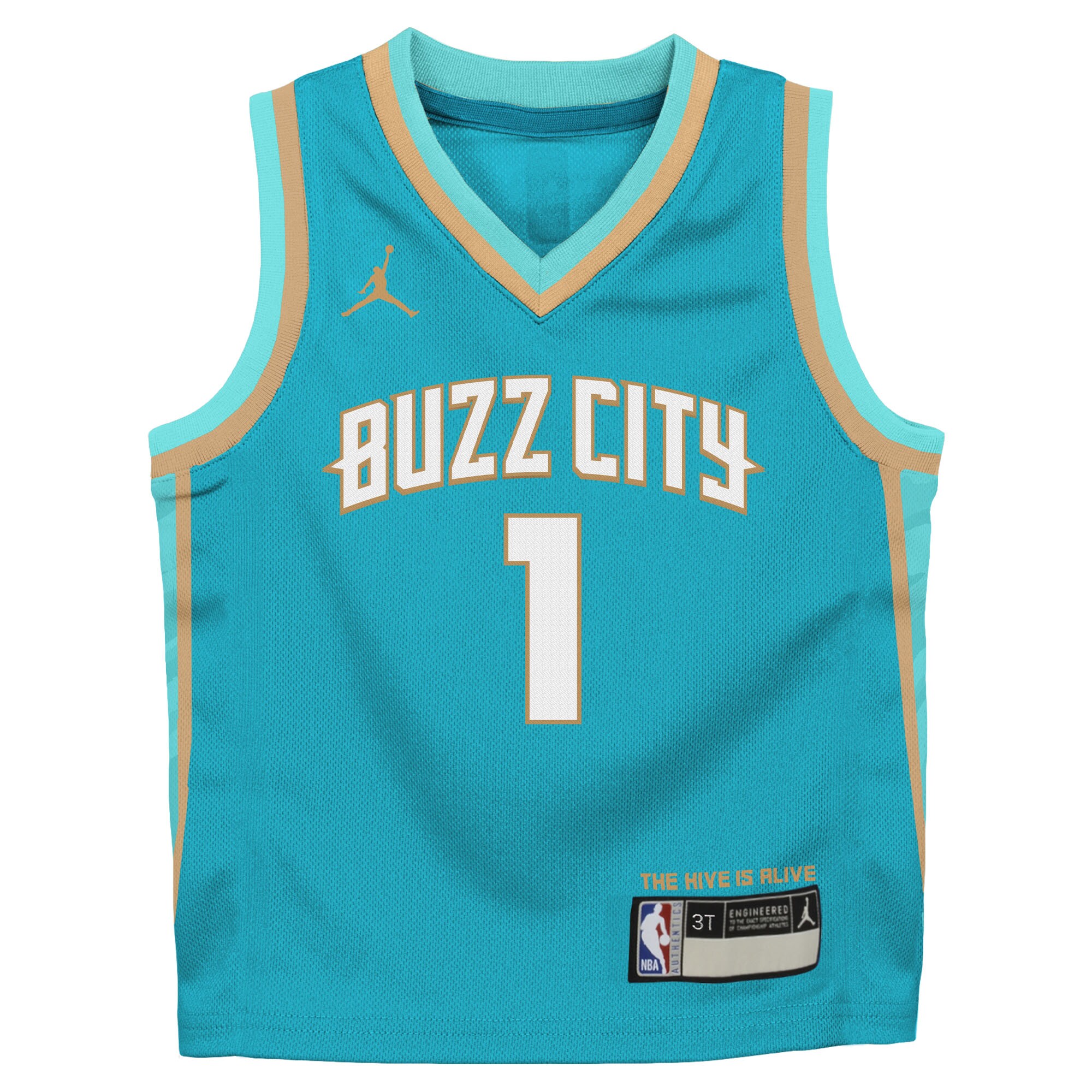 Alternative view of Lamelo Ball Charlotte Hornets Jordan Brand Preschool 2023/24 Swingman Replica Basketball Jersey - City Edition - Teal