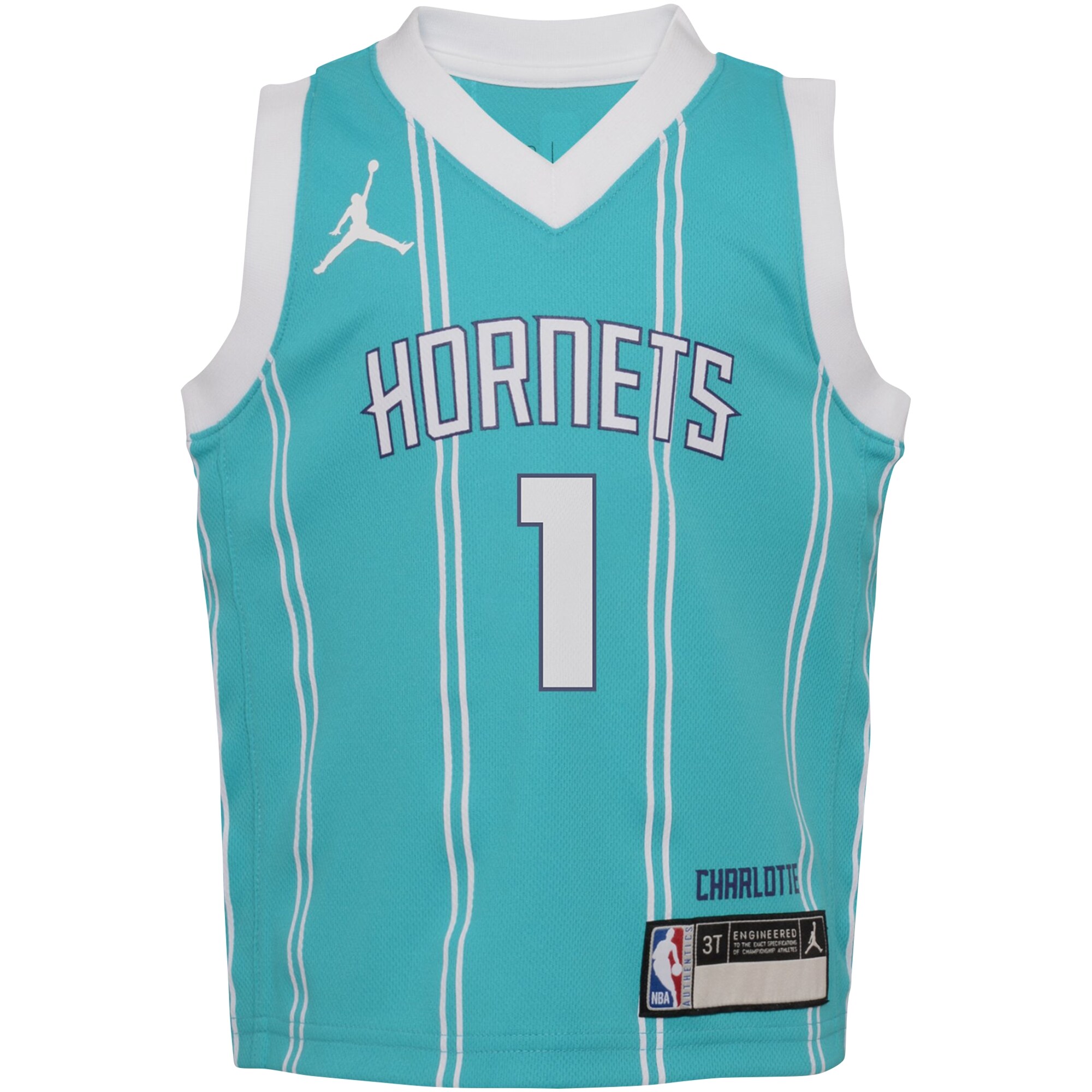 Alternative view of Lamelo Ball Charlotte Hornets Jordan Brand Toddler Swingman Player Basketball Jersey - Icon Edition - Teal