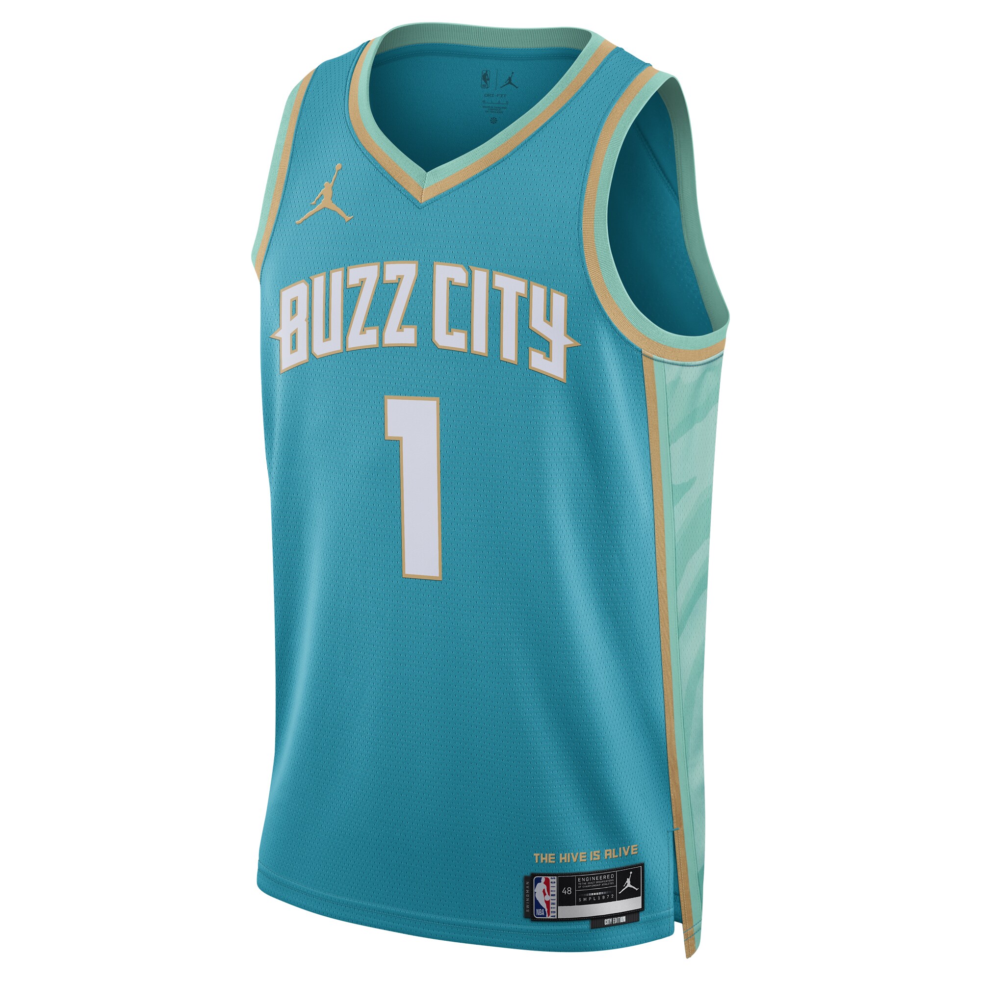 Alternative view of Lamelo Ball Charlotte Hornets Jordan Brand Unisex 2023/24 Swingman Basketball Jersey - Teal - City Edition