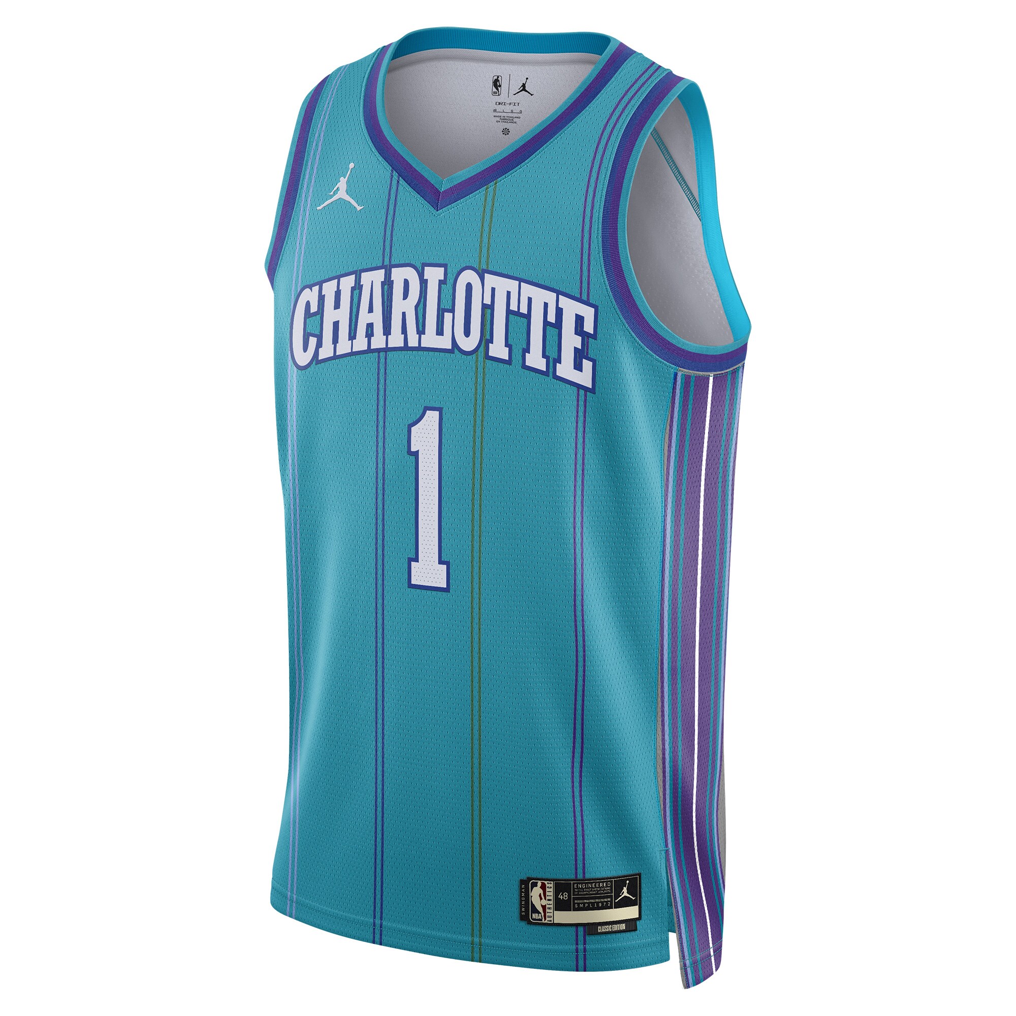 Alternative view of Lamelo Ball Charlotte Hornets Jordan Brand Unisex 2023/24 Swingman Replica Basketball Jersey - Classic Edition - Teal