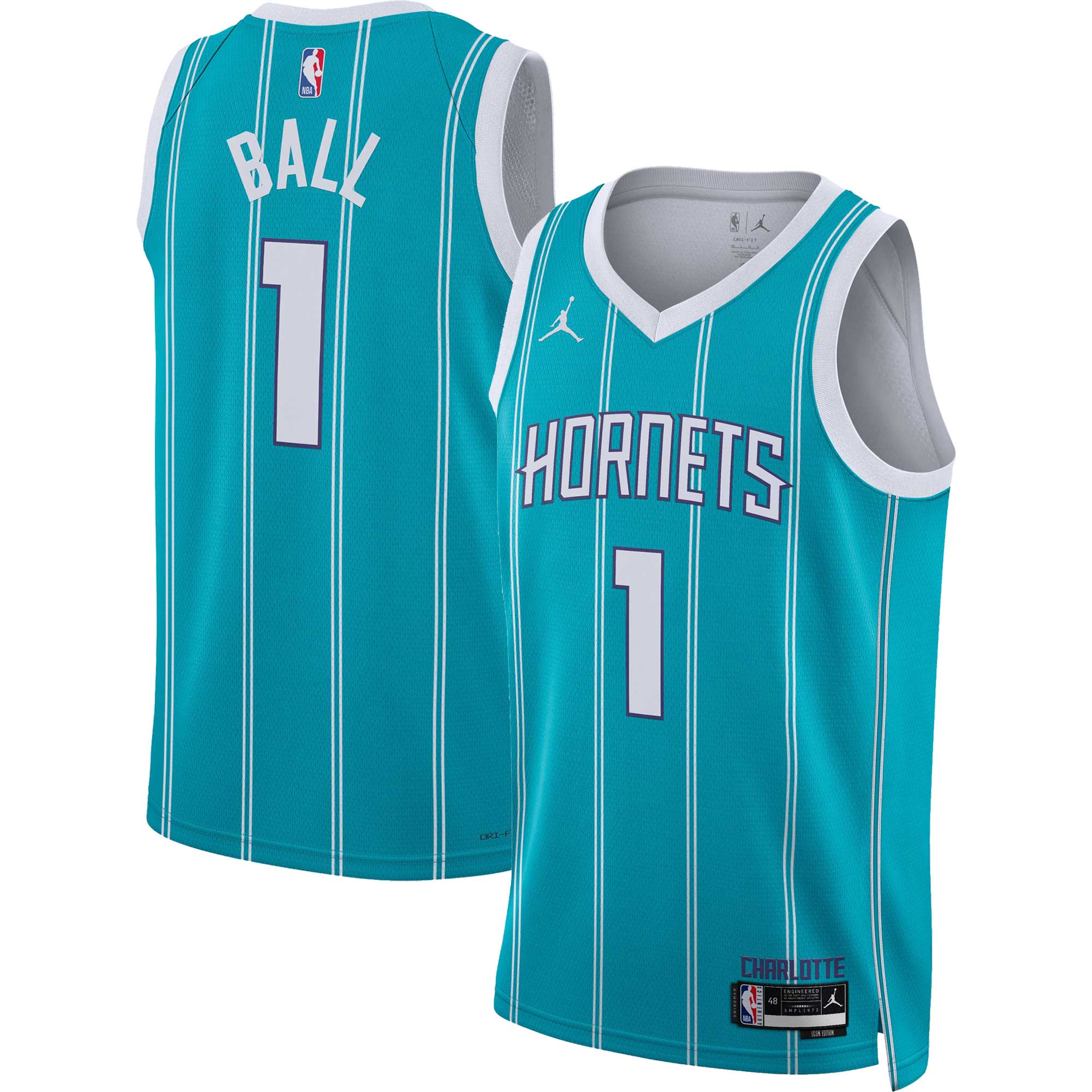Lamelo Ball Charlotte Hornets Jordan Brand Unisex Swingman Basketball Jersey - Icon Edition - Teal