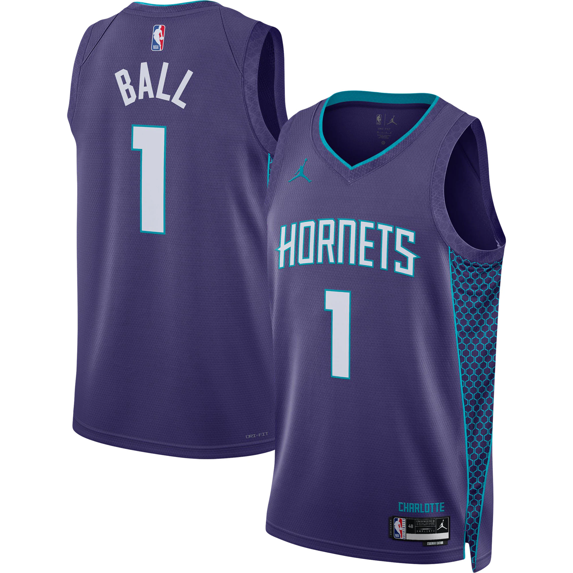 Lamelo Ball Charlotte Hornets Jordan Brand Unisex Swingman Basketball Jersey – Statement Edition – Purple