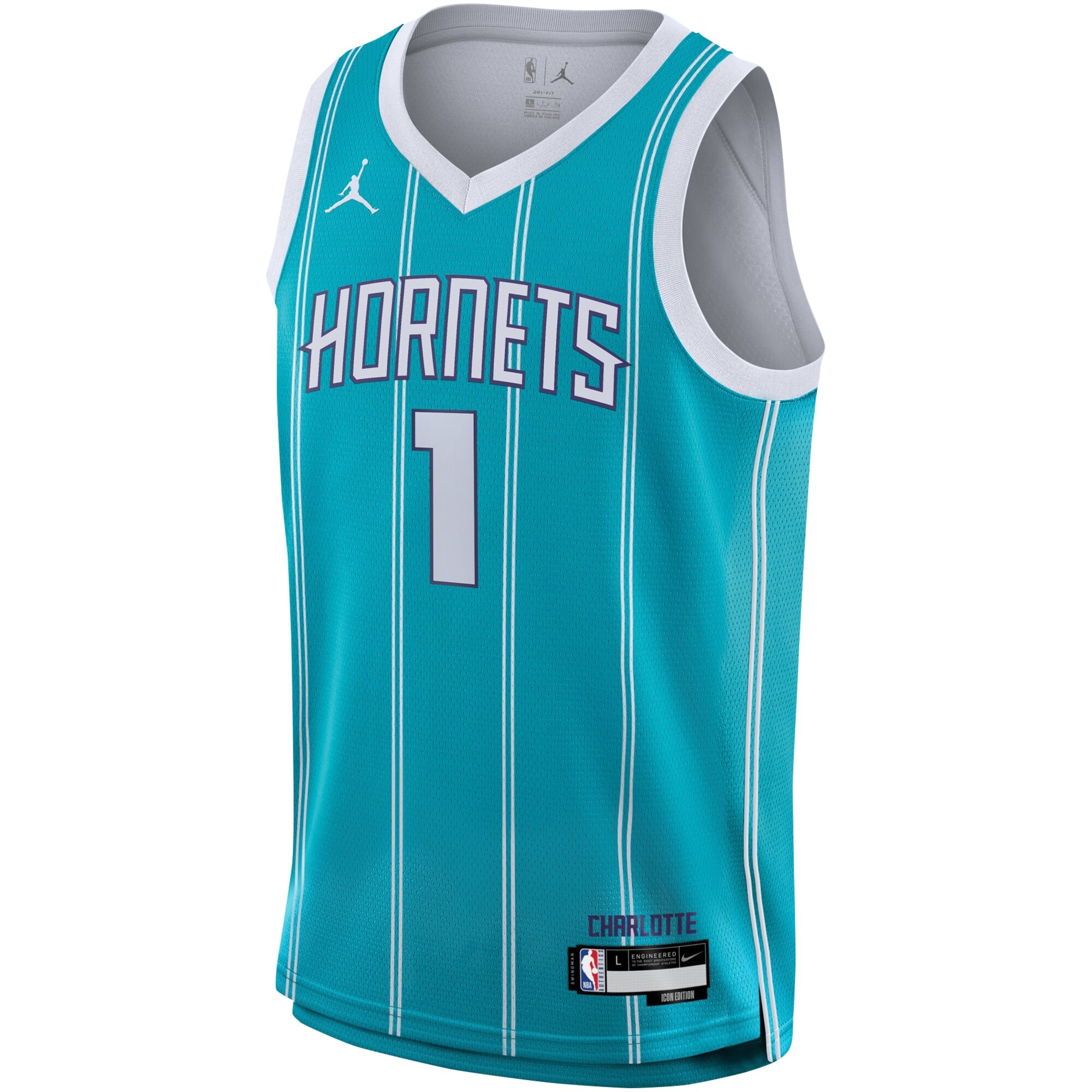 Alternative view of Lamelo Ball Charlotte Hornets Youth Swingman Basketball Jersey - Icon Edition - Teal