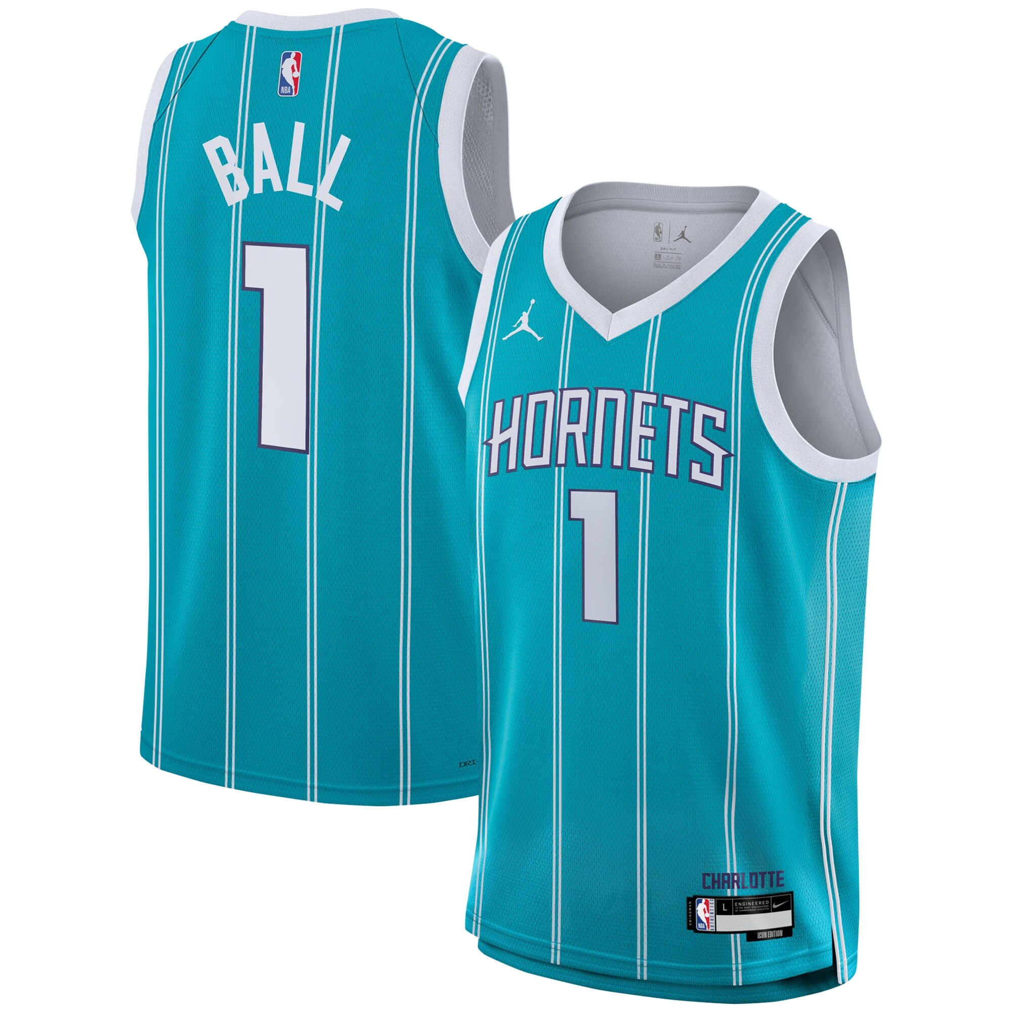 Lamelo Ball Charlotte Hornets Youth Swingman Basketball Jersey - Icon Edition - Teal