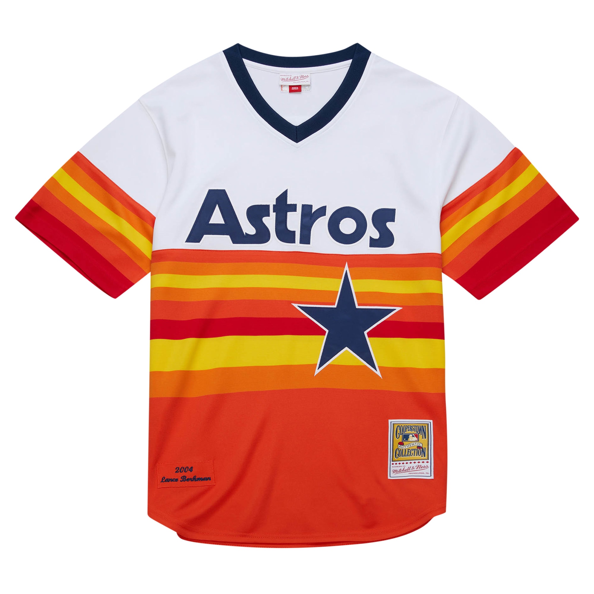 Alternative view of Lance Berkman Houston Astros Mitchell & Ness 2004 Cooperstown Collection Authentic Throwback Baseball Jersey - White
