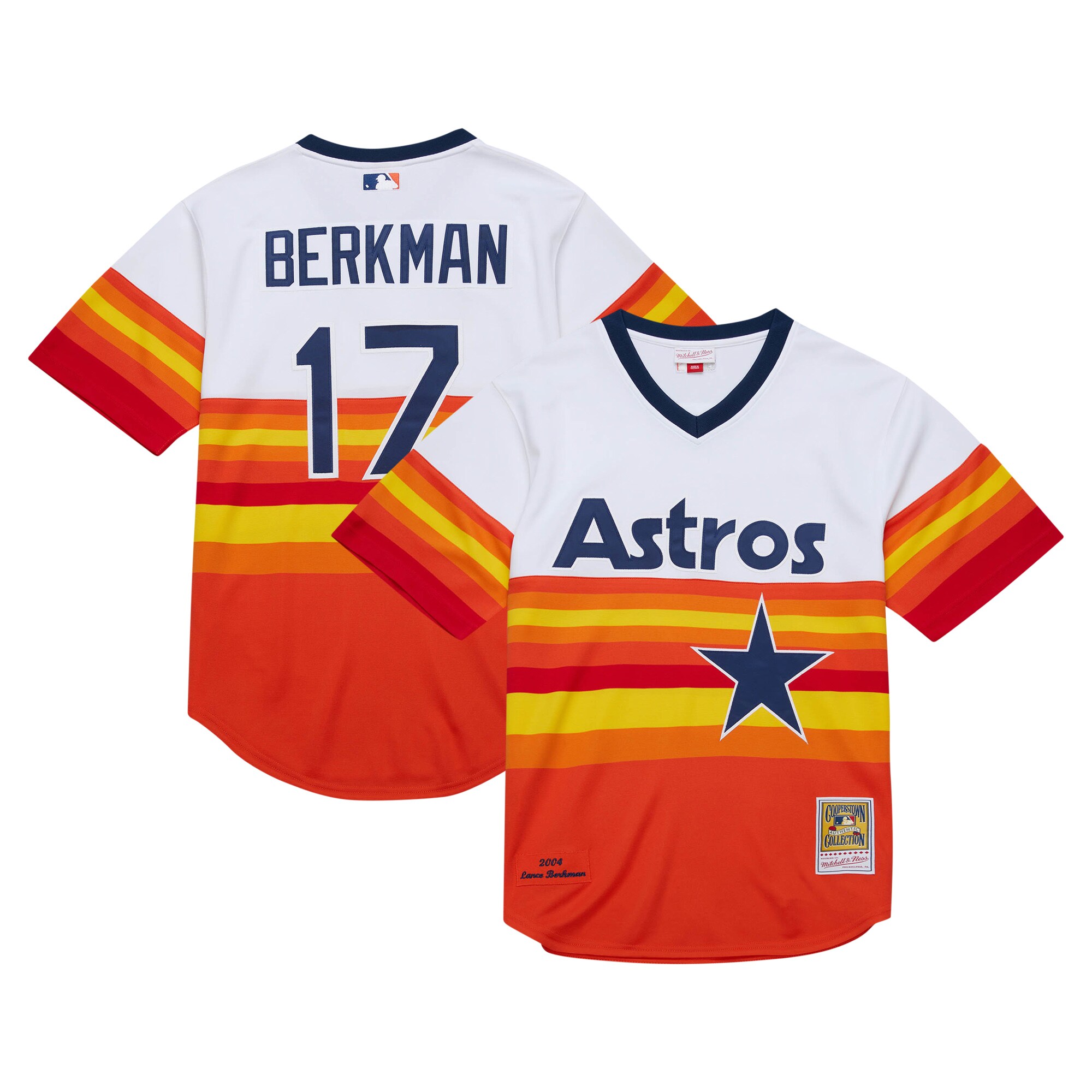 Lance Berkman Houston Astros Mitchell & Ness 2004 Cooperstown Collection Authentic Throwback Baseball Jersey - White