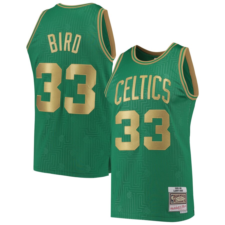 Larry Bird Boston Celtics Mitchell & Ness 1985-86 Hardwood Classics Chinese New Year Swingman Basketball Jersey - Kelly Green