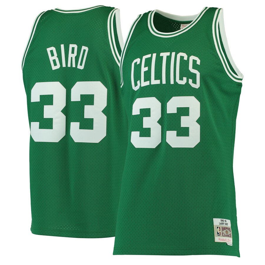Larry Bird Boston Celtics Mitchell & Ness 1985-86 Hardwood Classics Swingman Basketball Jersey - Kelly Green