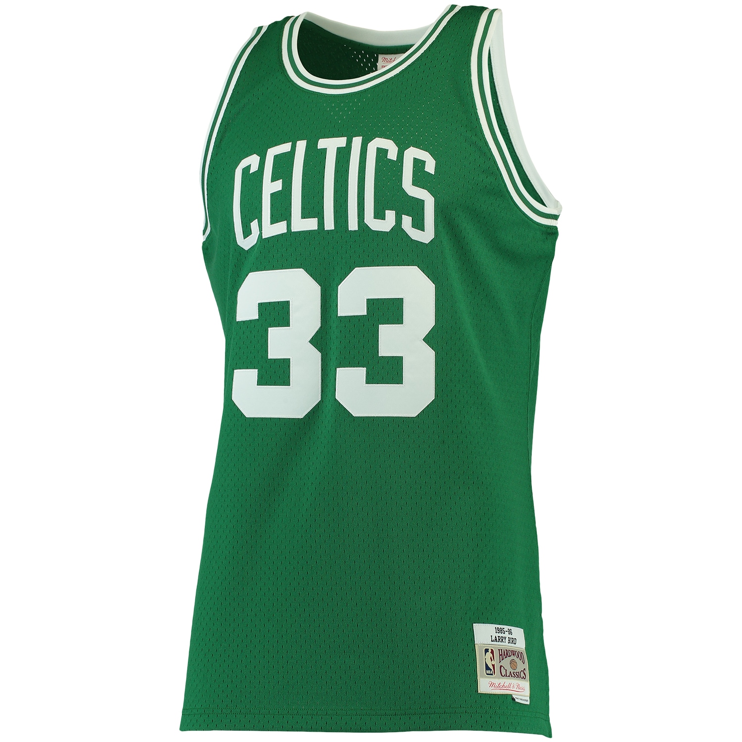 Alternative view of Larry Bird Boston Celtics Mitchell & Ness 1985/86 Big & Tall Hardwood Classics Swingman Basketball Jersey - Kelly Green