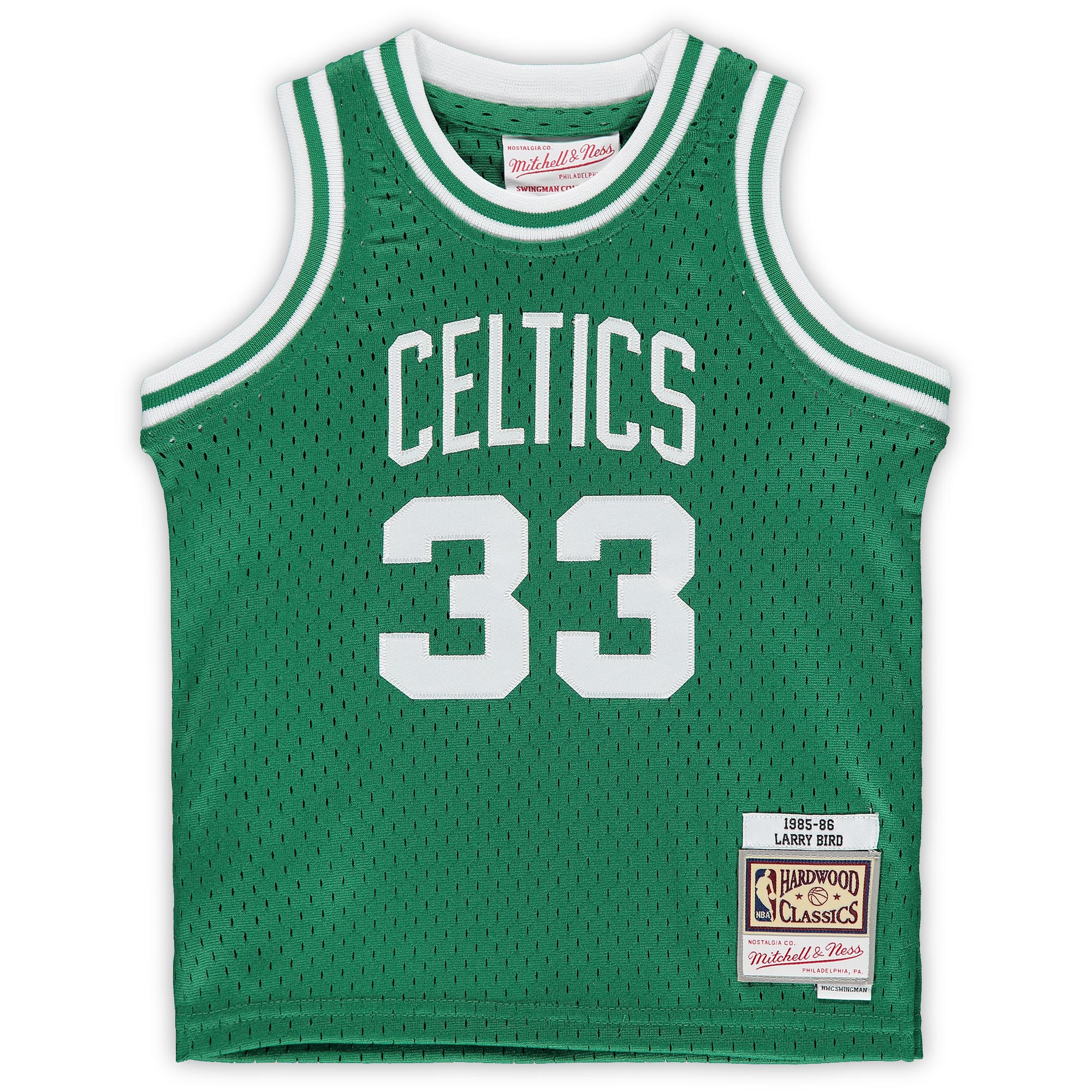 Alternative view of Larry Bird Boston Celtics Mitchell & Ness Infant 1985/86 Hardwood Classics Retired Player Basketball Jersey - Kelly Green