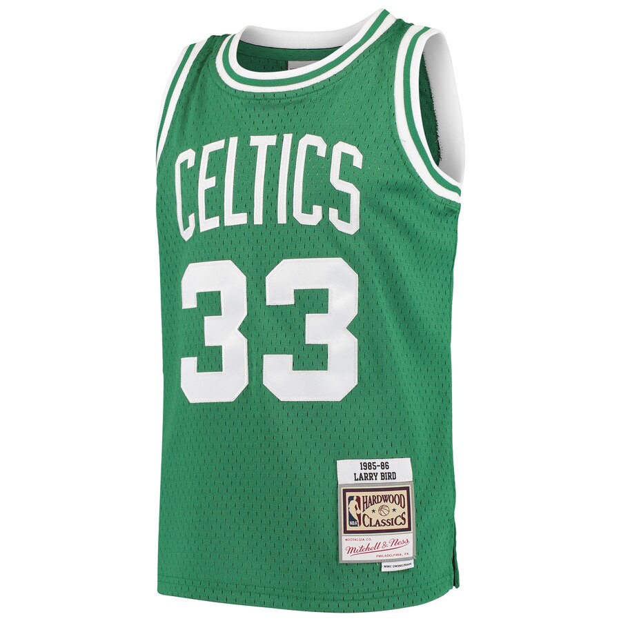 Alternative view of Larry Bird Boston Celtics Mitchell & Ness Youth Hardwood Classics Swingman Throwback Basketball Jersey - Kelly Green