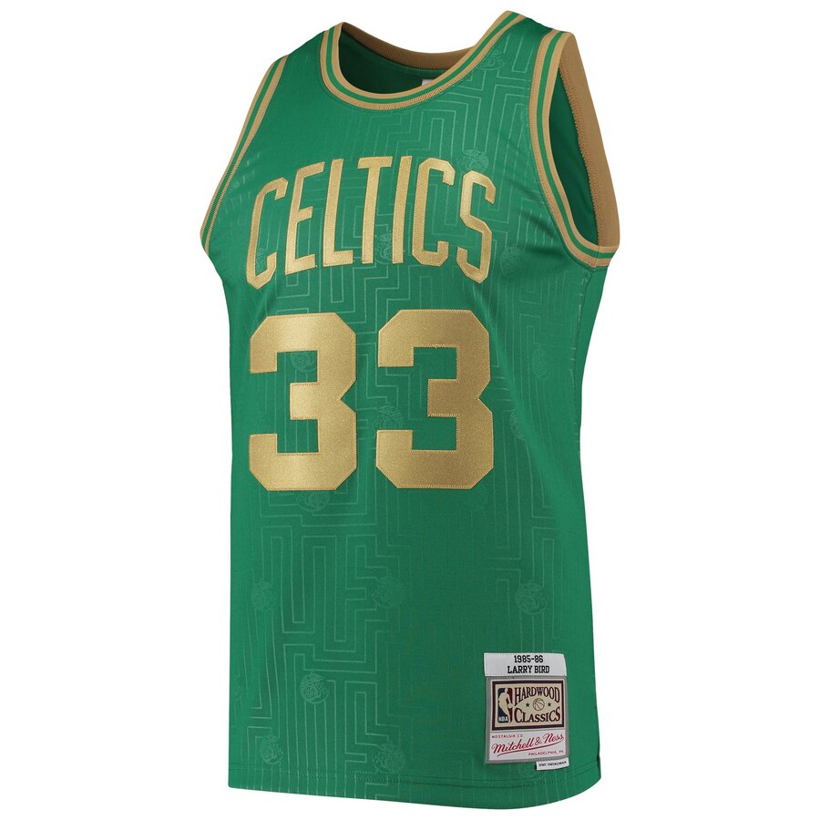 Alternative view of Larry Bird Boston Celtics Mitchell & Ness 1985-86 Hardwood Classics Chinese New Year Swingman Jersey - Kelly Green