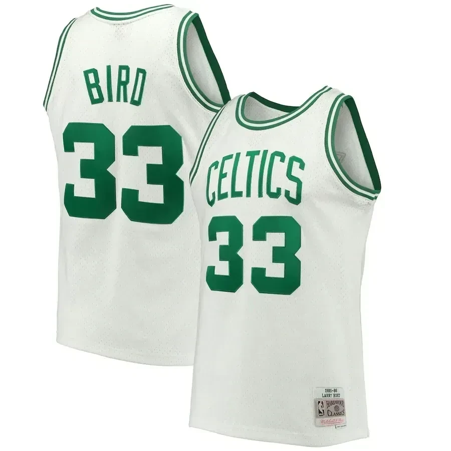 Larry Bird Boston Celtics Mitchell & Ness 1985-86 Hardwood Classics Swingman Basketball Jersey - White - JS890