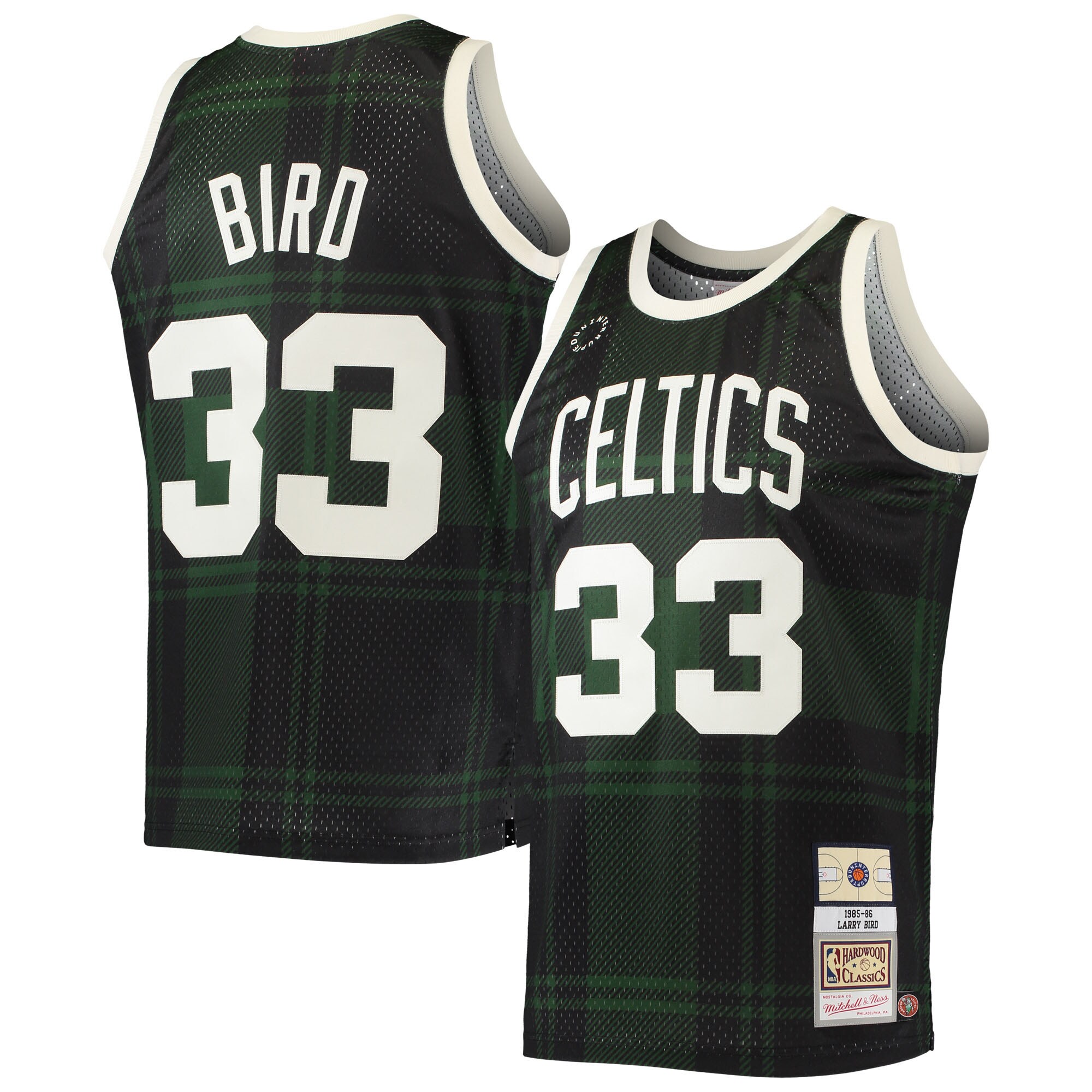 Alternative view of Larry Bird Boston Celtics Mitchell & Ness 1985-86 Hardwood Classics Uninterrupted Swingman Basketball Jersey - Black