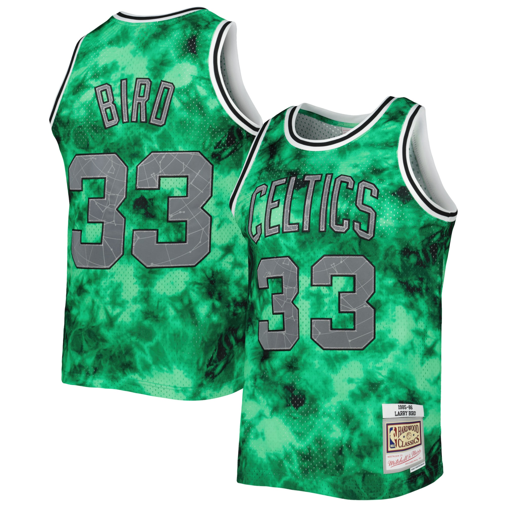 Larry Bird Boston Celtics Mitchell & Ness 1985/86 Galaxy Swingman Basketball Jersey - Kelly Green