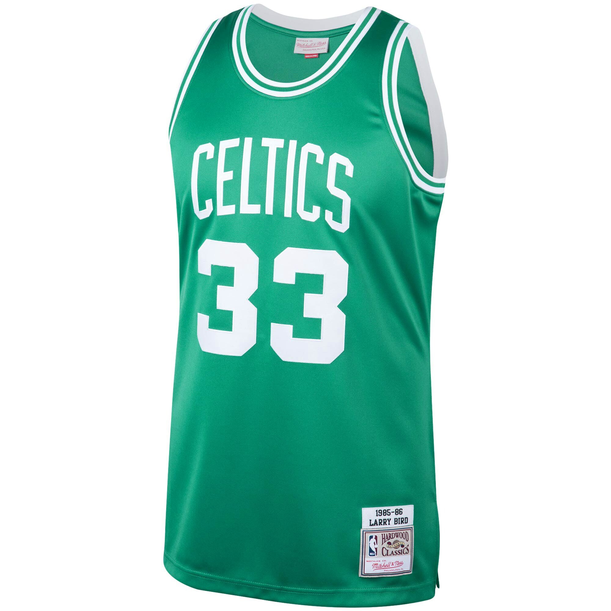 Alternative view of Larry Bird Boston Celtics Mitchell & Ness 1985/86 Hardwood Classics Authentic Basketball Jersey - Kelly Green