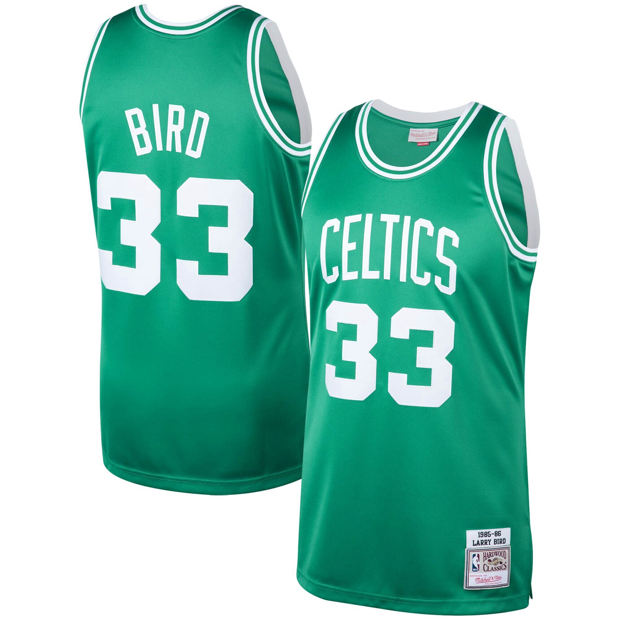 Larry Bird Boston Celtics Mitchell & Ness 1985/86 Hardwood Classics Authentic Basketball Jersey - Kelly Green