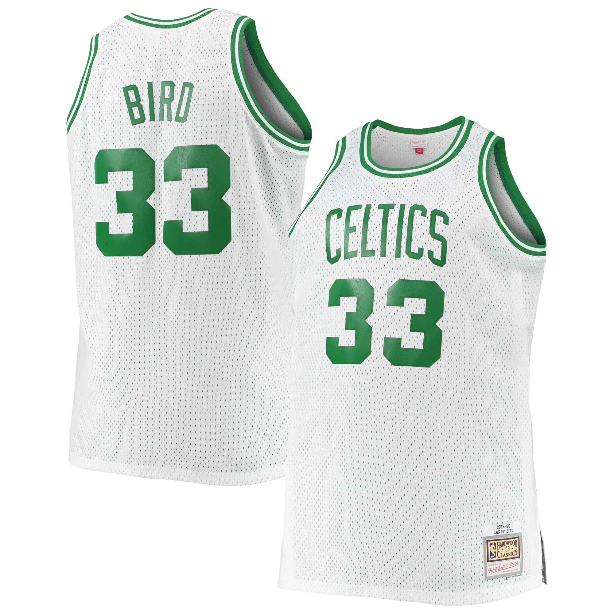 Larry Bird Boston Celtics Mitchell & Ness Big & Tall 1985/86 Hardwood Classics Swingman Basketball Jersey - White
