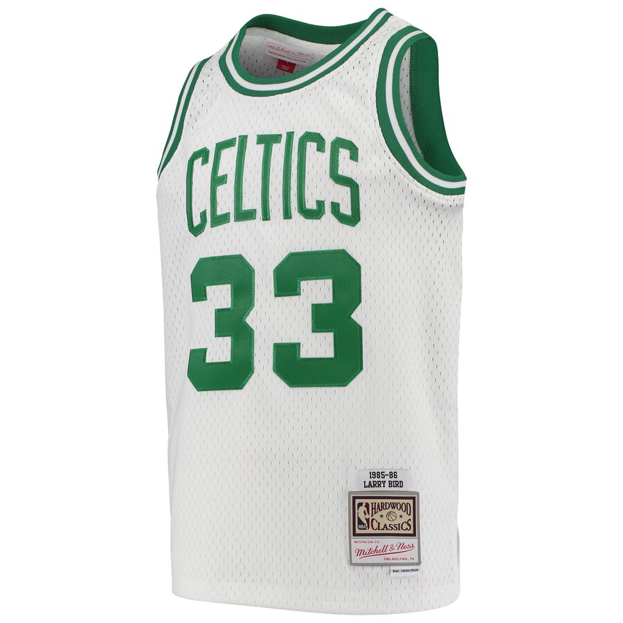 Alternative view of Larry Bird Boston Celtics Mitchell & Ness Youth 1985-86 Hardwood Classics Swingman Throwback Basketball Jersey – White – Jsfangear Basketball Jersey Store