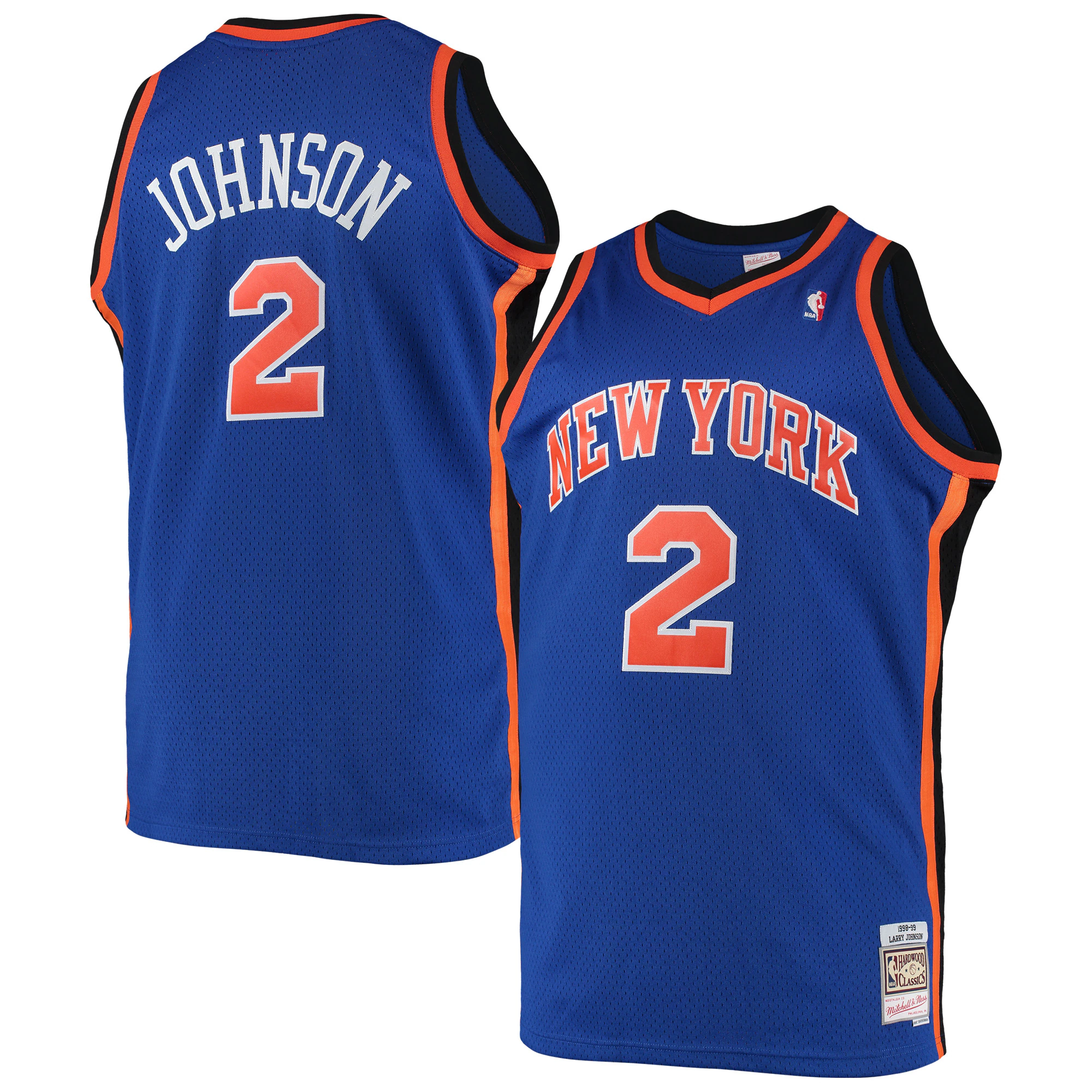 Alternative view of Larry Johnson New York Knicks Mitchell & Ness Big & Tall Hardwood Classics Swingman Basketball Jersey - Blue