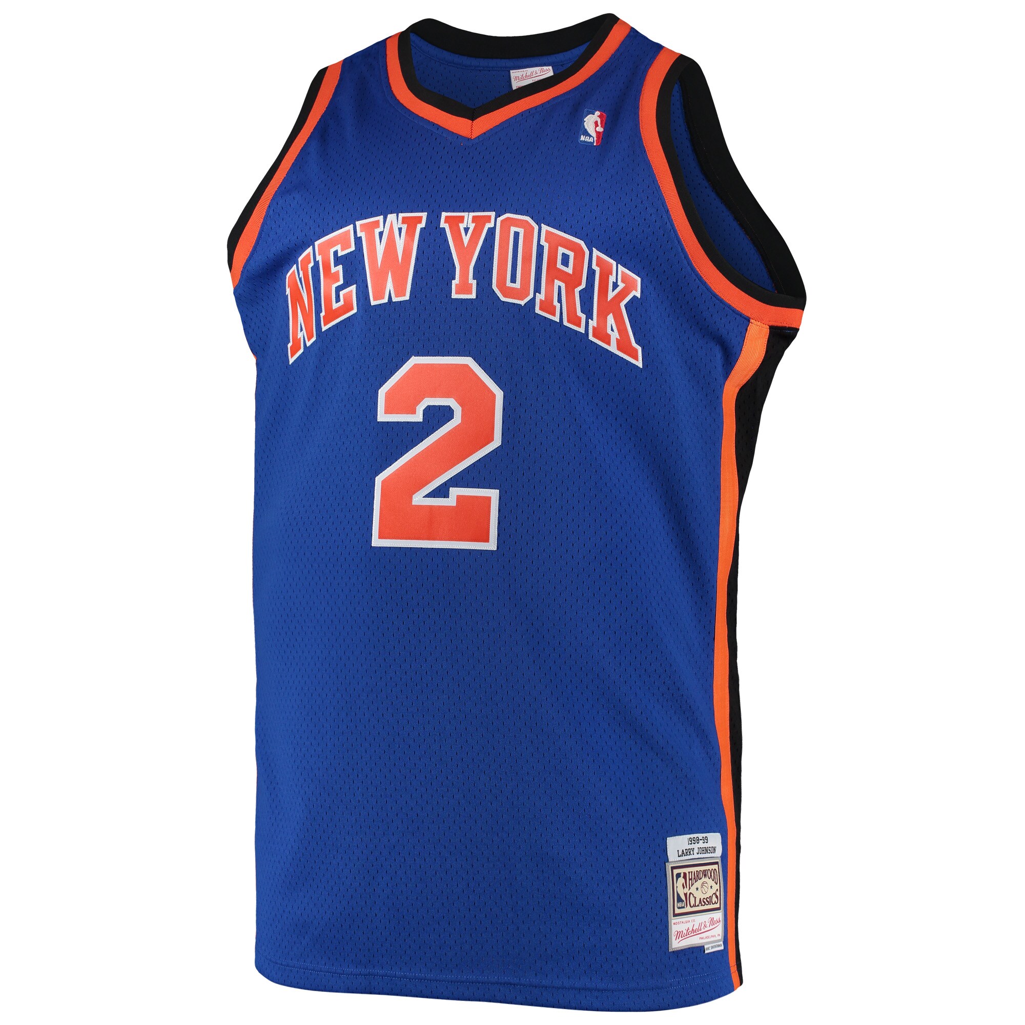 Alternative view of Larry Johnson New York Knicks Mitchell & Ness 1998/99 Big & Tall Hardwood Classics Swingman Basketball Jersey - Blue