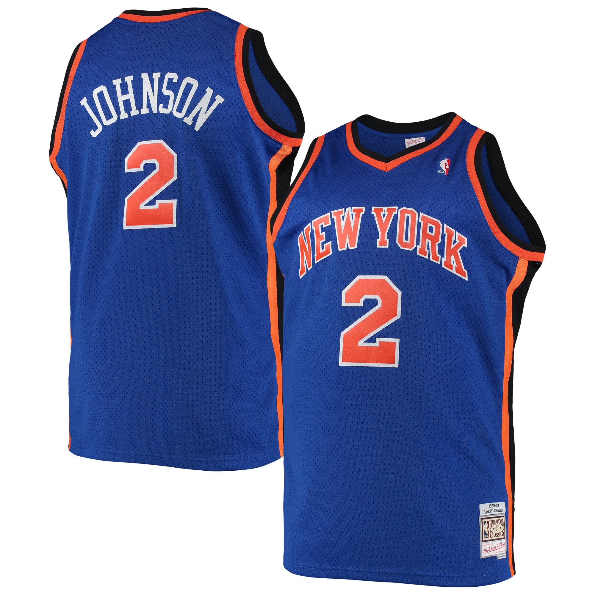 Larry Johnson New York Knicks Mitchell & Ness 1998/99 Big & Tall Hardwood Classics Swingman Basketball Jersey - Blue