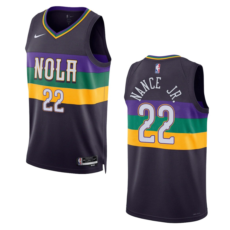 Larry Nance Jr Purple City Edition 2022-23 New Orleans Pelicans Swingman Basketball Jersey