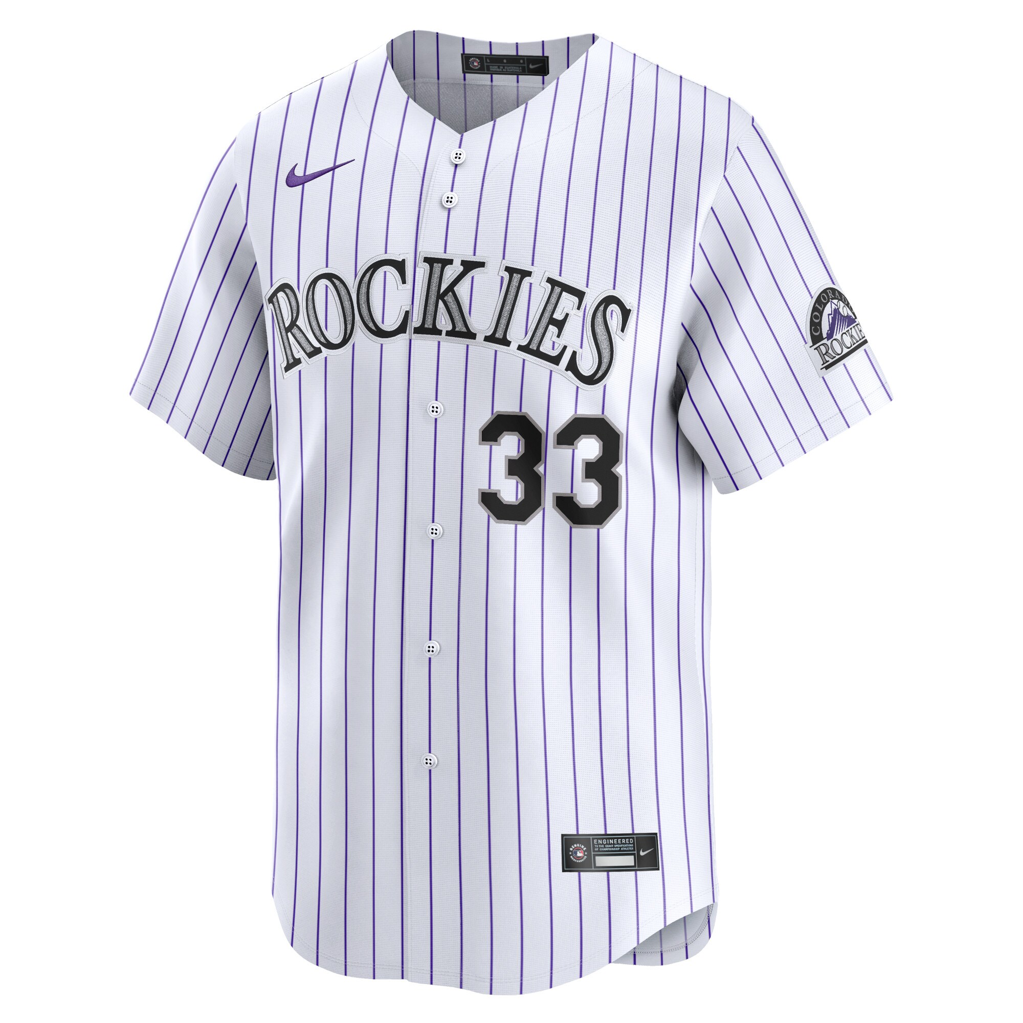 Alternative view of Larry Walker Colorado Rockies Home Limited Player Baseball Jersey - White