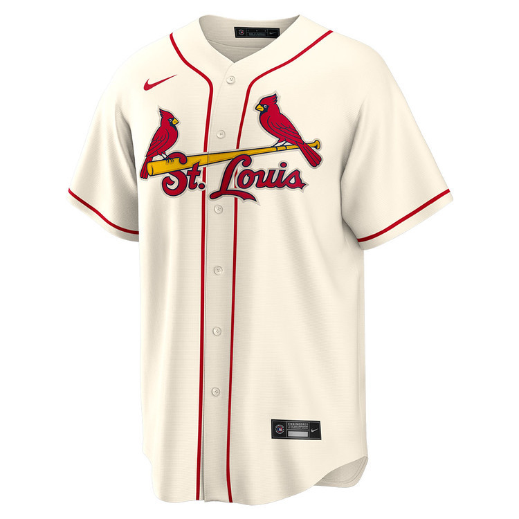 Alternative view of Lars Nootbaar 21 St. Louis Cardinals Alternate Men Baseball Jersey - Cream 