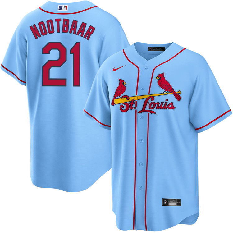 Lars Nootbaar 21 St. Louis Cardinals Alternate Men Baseball Jersey - Light Blue 
