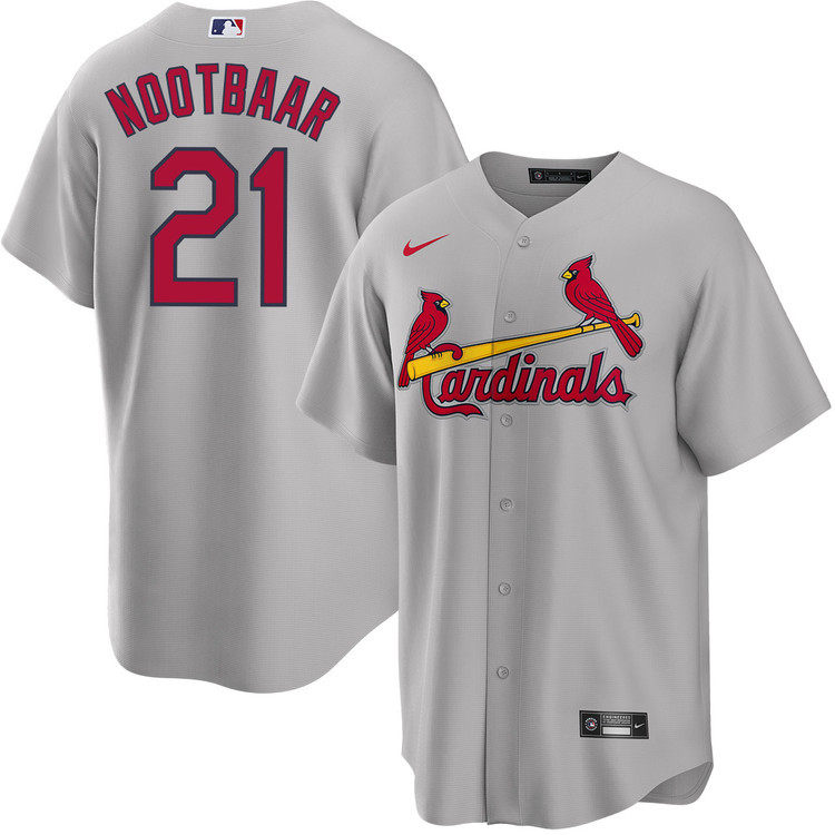 Lars Nootbaar 21 St. Louis Cardinals Away Men Baseball Jersey - Gray 