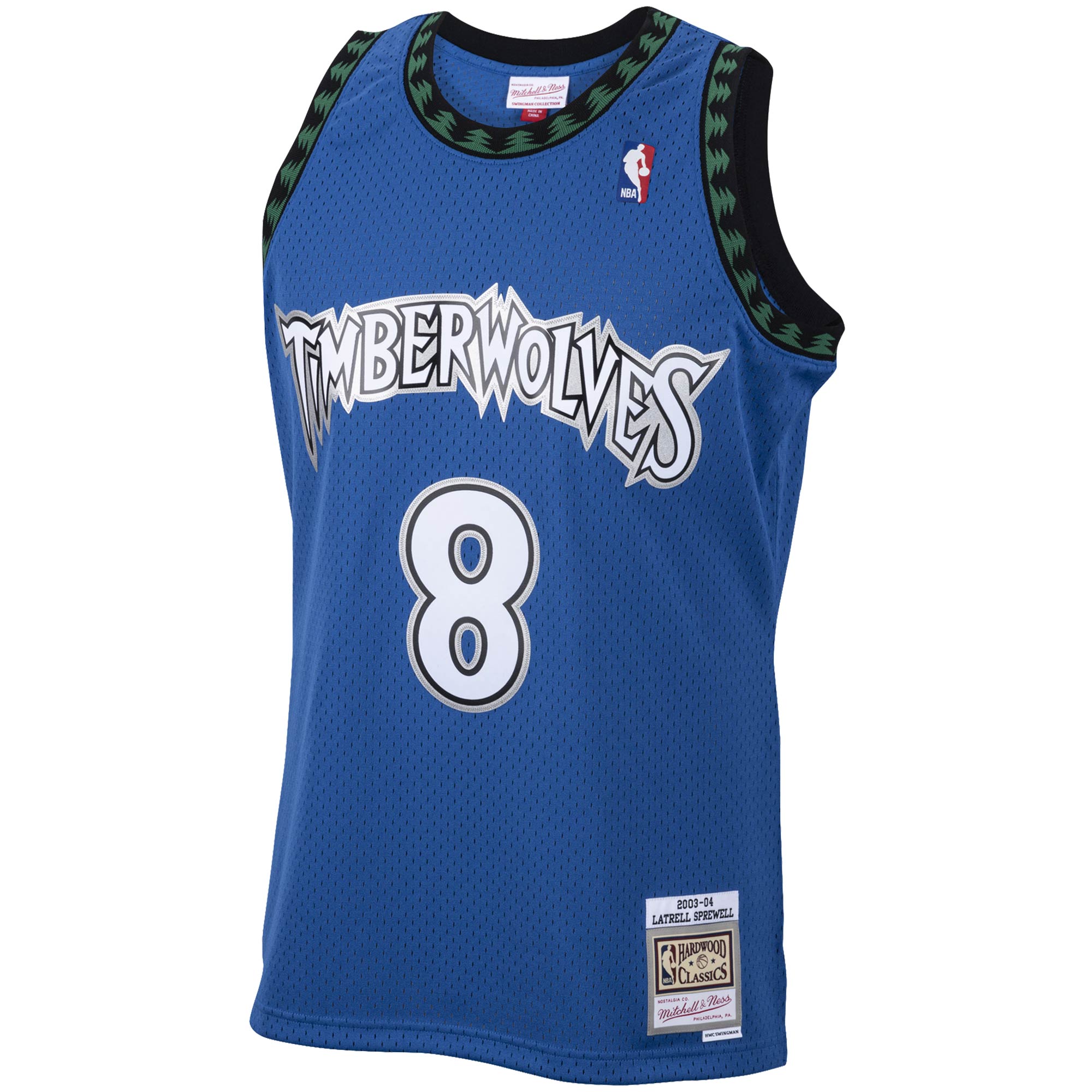 Alternative view of Latrell Sprewell Minnesota Timberwolves Mitchell & Ness 2001/02 Hardwood Classics Swingman Basketball Jersey - Blue