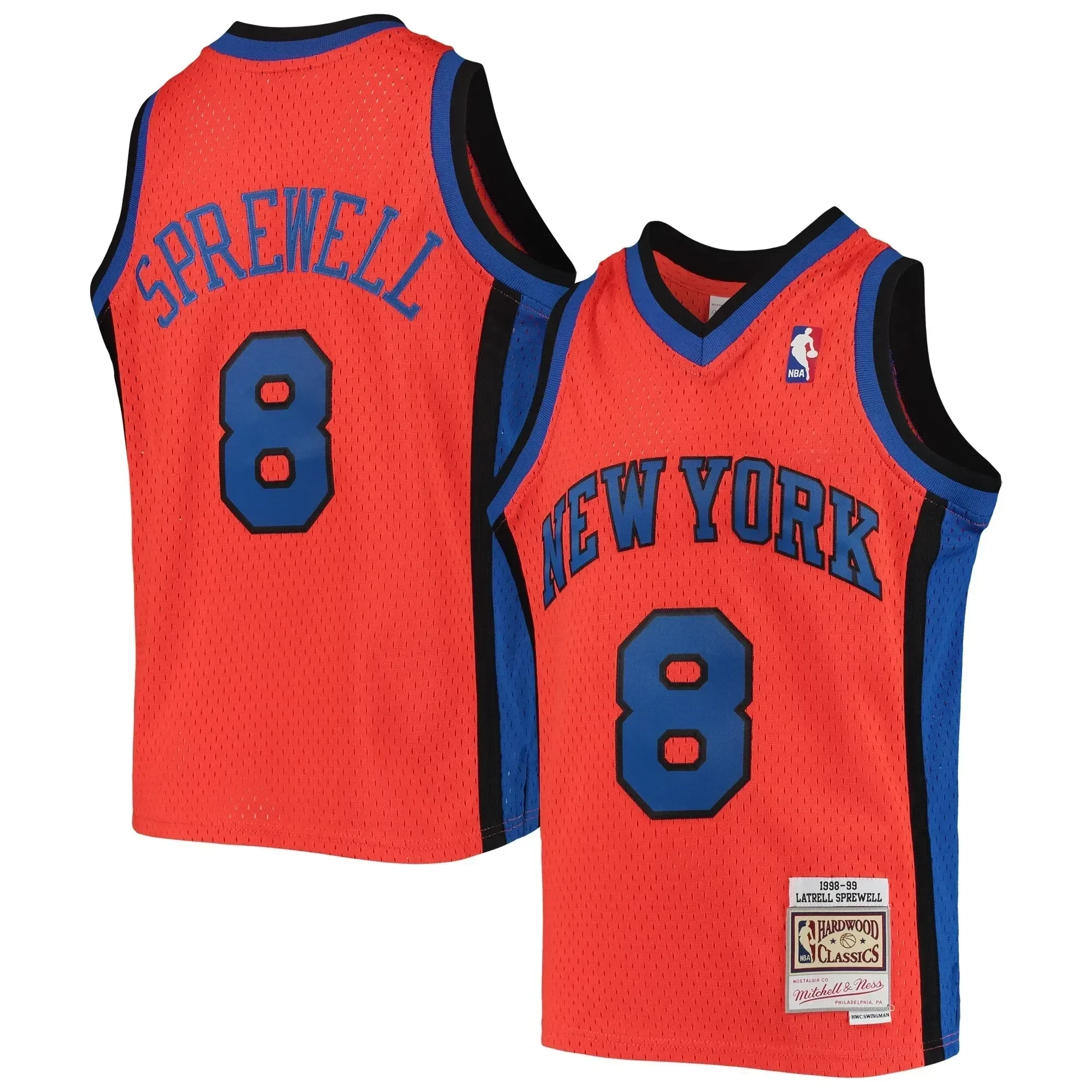 Latrell Sprewell New York Knicks Mitchell & Ness 1998-99 Hardwood Classics Reload Basketball Jersey – Orange - JS250 
