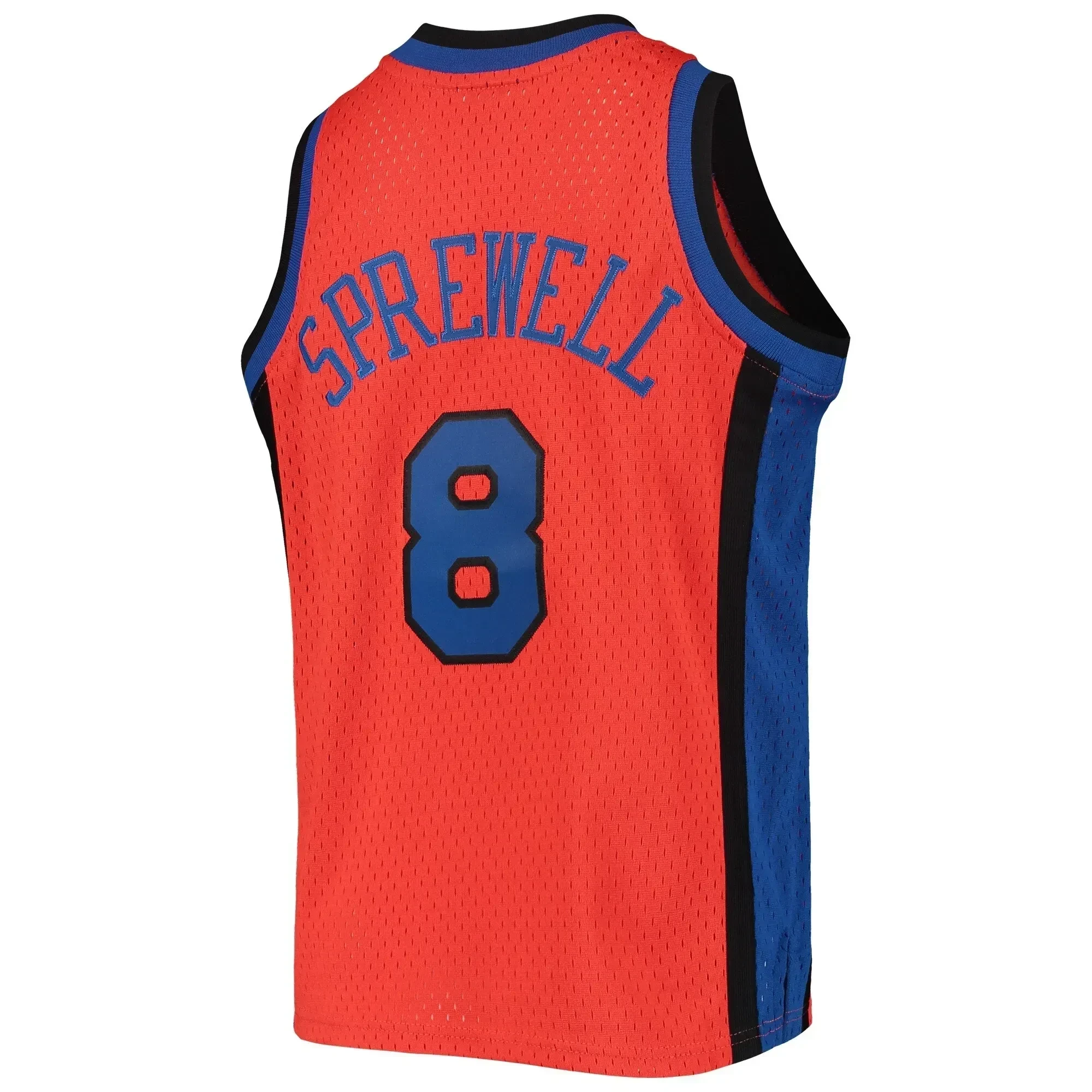 Alternative view of Latrell Sprewell New York Knicks Mitchell & Ness 1998-99 Hardwood Classics Reload Basketball Jersey – Orange - JS250 