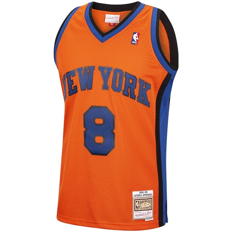 Alternative view of Latrell Sprewell New York Knicks Mitchell & Ness 1998-99 Hardwood Classics Reload Swingman Basketball Jersey - Orange