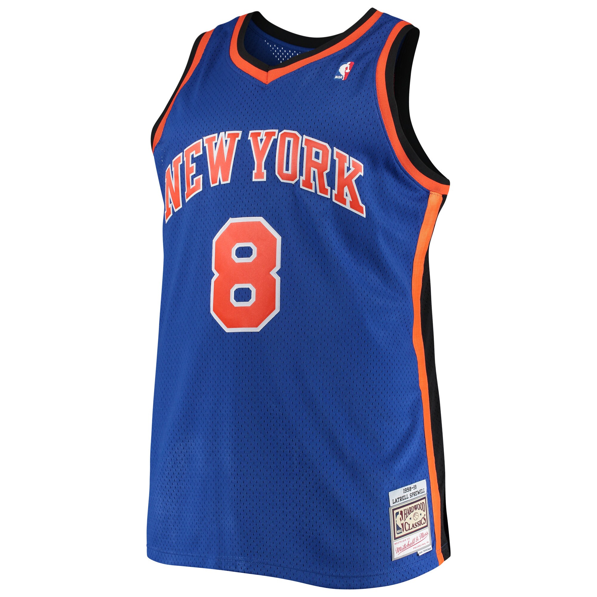 Alternative view of Latrell Sprewell New York Knicks Mitchell & Ness Big & Tall Hardwood Classics Basketball Jersey - Blue