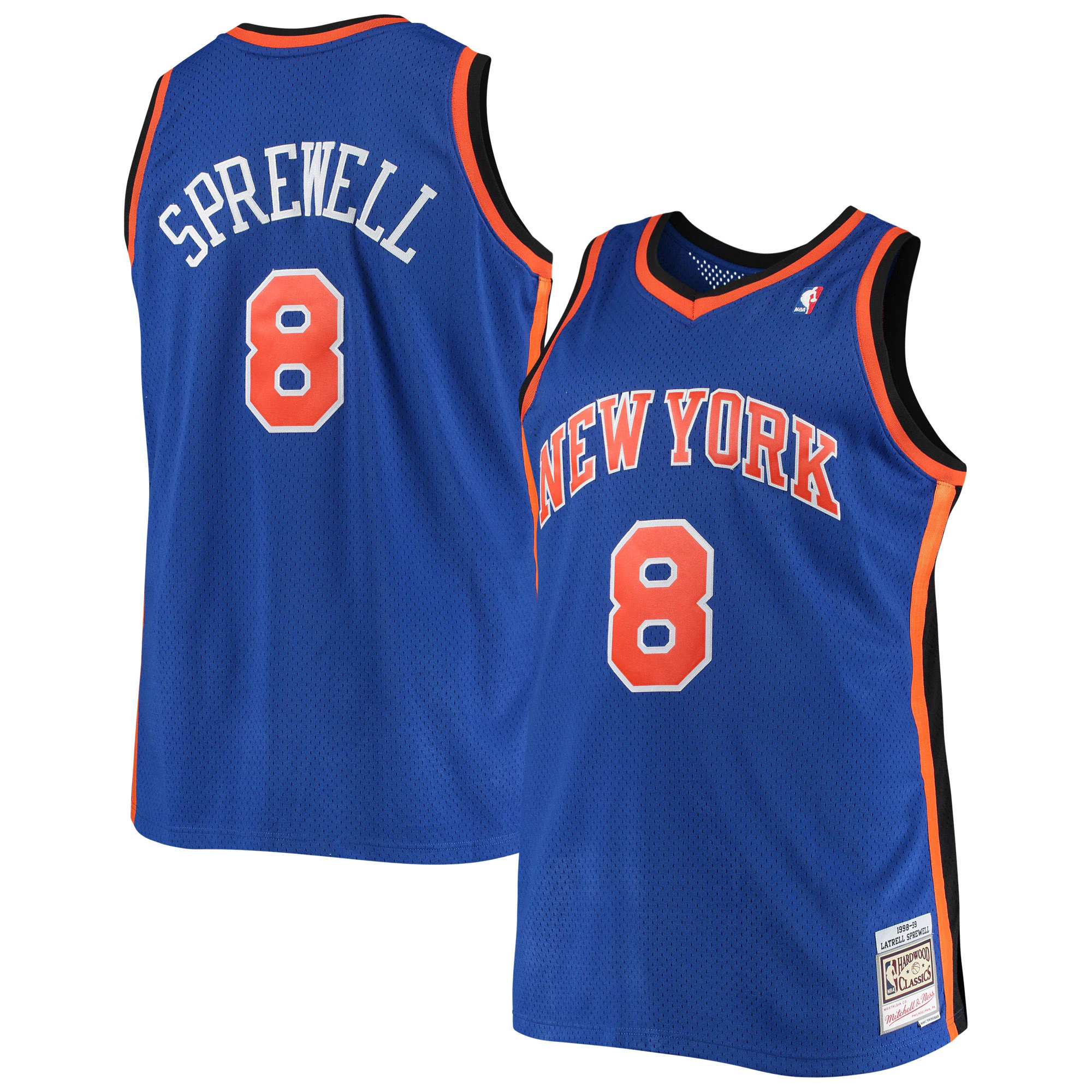 Latrell Sprewell New York Knicks Mitchell & Ness Big & Tall Hardwood Classics Basketball Jersey - Blue