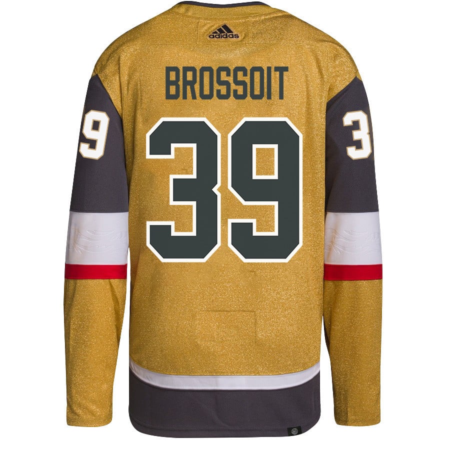Alternative view of Laurent Brossoit 39 Vegas Golden Knights Stanley Cup 2023 Final Patch Home Breakaway Men Hockey Jersey - Gold - JS805 