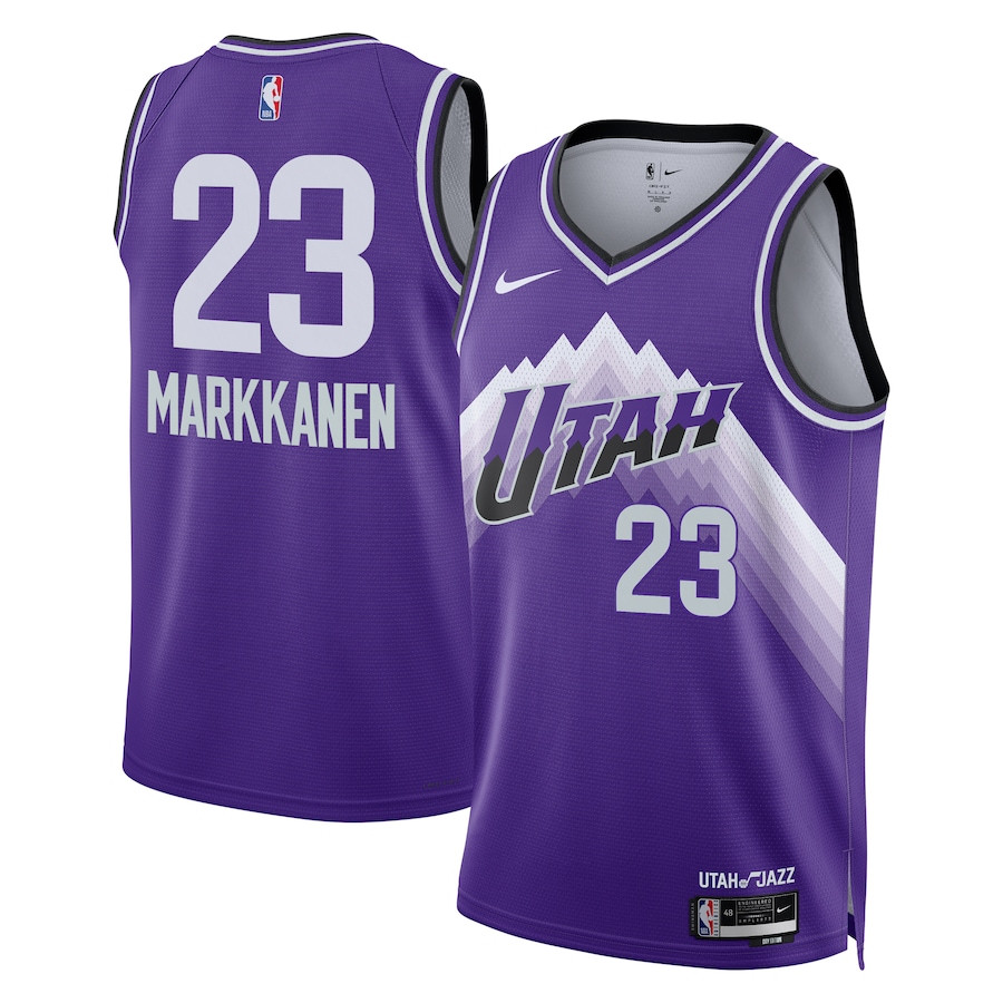 Lauri Markkanen 23 Utah Jazz 2023/24 City Edition Swingman Basketball Jersey - Purple - JS182 