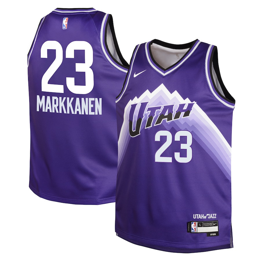 Lauri Markkanen 23 Utah Jazz 2023/24 City Edition Swingman YOUTH Basketball Jersey - Purple - JS390 