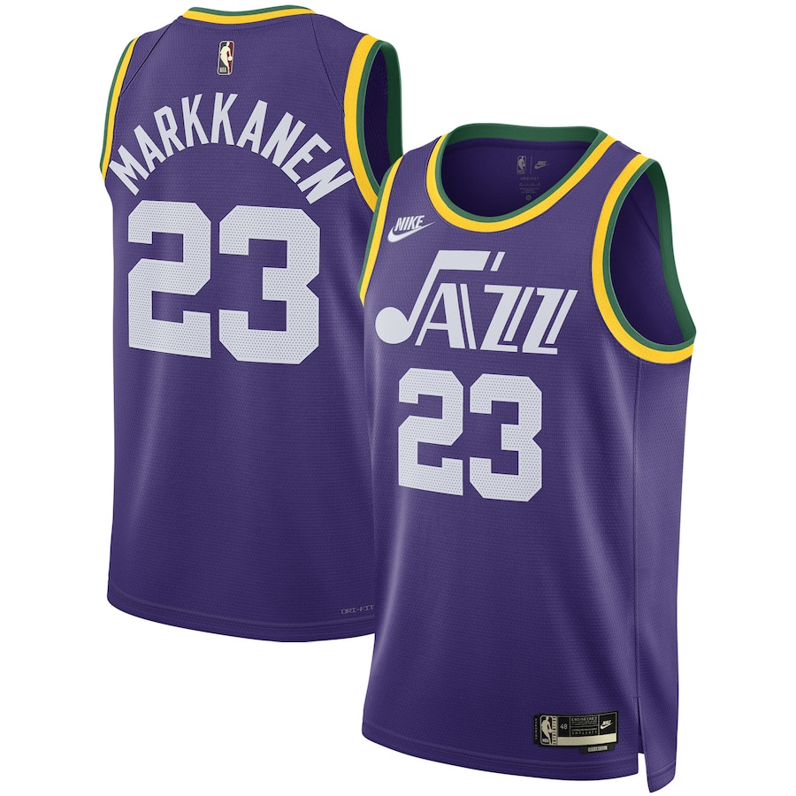 Lauri Markkanen 23 Utah Jazz 2023/24 Swingman Hockey Jersey - Classic Edition - Purple - JS679 