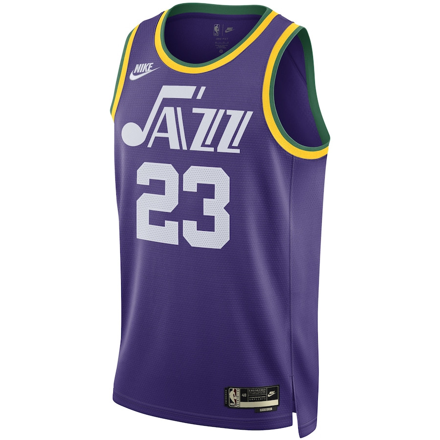 Alternative view of Lauri Markkanen 23 Utah Jazz 2023/24 Swingman Basketball Jersey - Classic Edition - Purple - JS679 