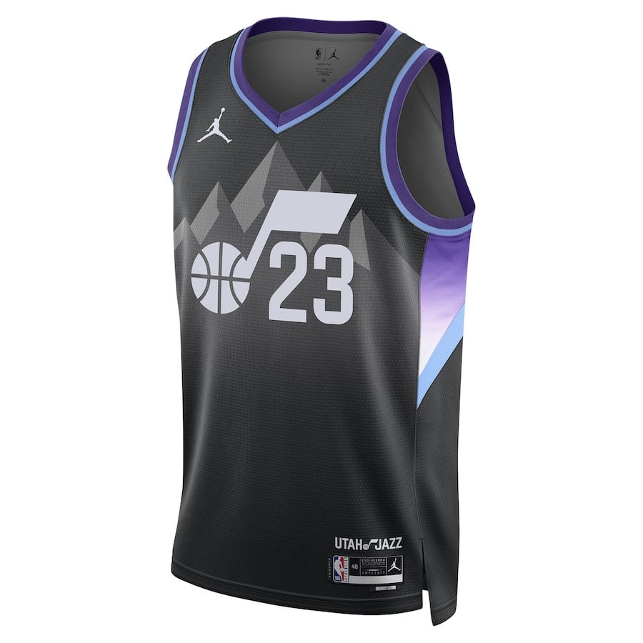 Alternative view of Lauri Markkanen 23 Utah Jazz 2024/25 Unisex Swingman Basketball Jersey - Statement Edition - Black - JS118 