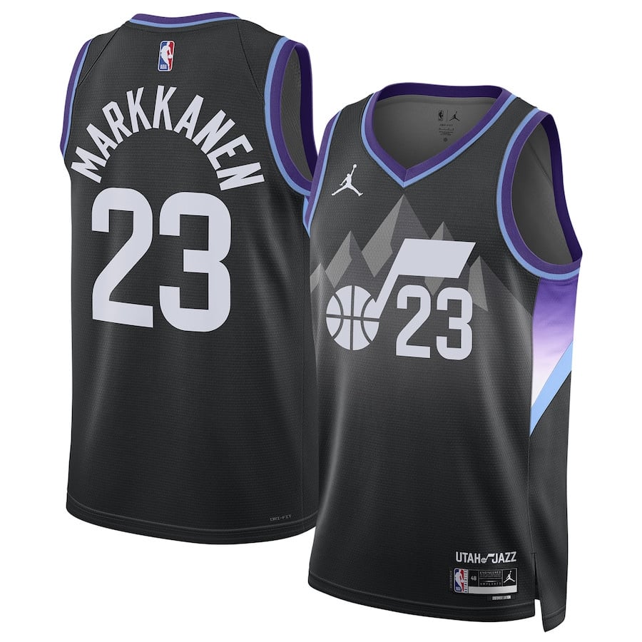 Lauri Markkanen 23 Utah Jazz 2024/25 Unisex Swingman Basketball Jersey - Statement Edition - Black - JS118 