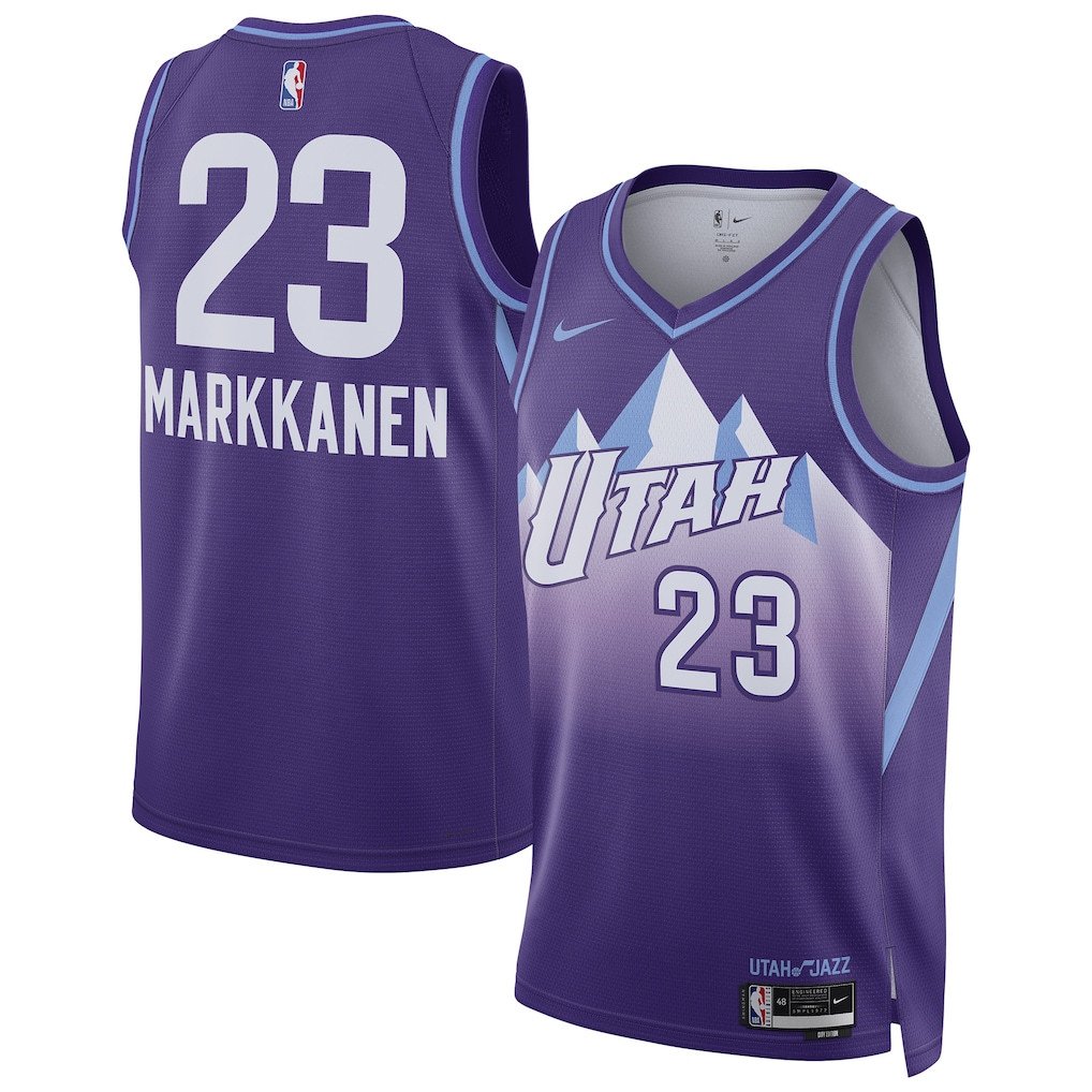 Lauri Markkanen 23 Utah Jazz Unisex 2024/25 Swingman Player Basketball Jersey - City Edition - Purple - JS928 