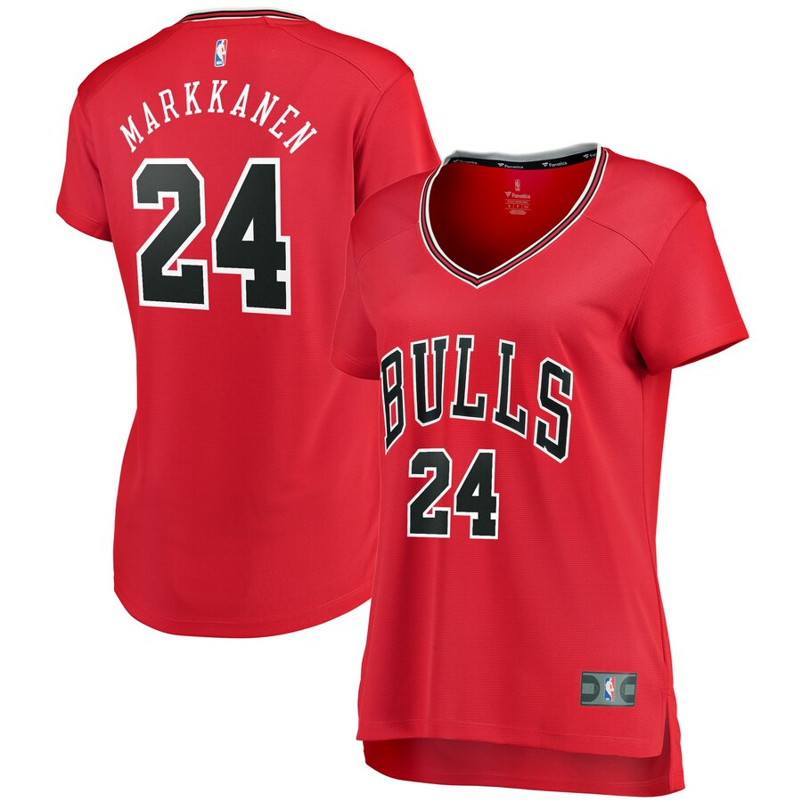 Lauri Markkanen Chicago Bulls Fanatics Branded Women's Fast Break Iconic Edition Basketball Jersey - Red