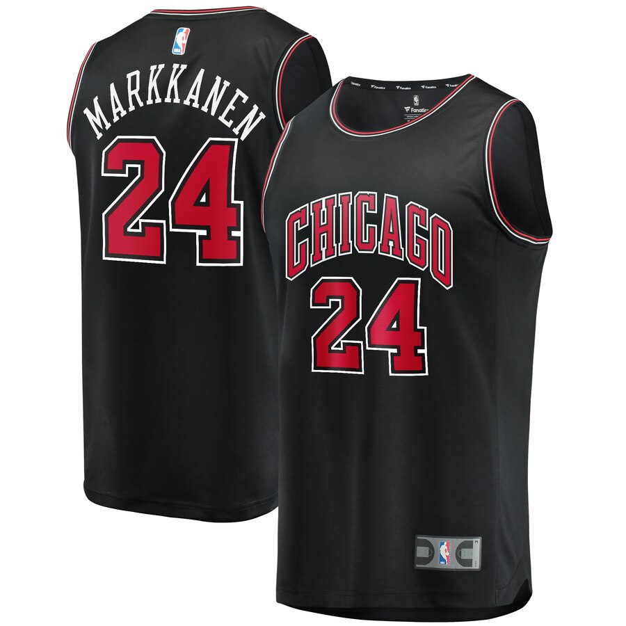 Lauri Markkanen Chicago Bulls Fanatics Branded Youth Fast Break Player Basketball Jersey - Statement Edition - Black