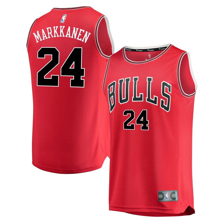 Lauri Markkanen Chicago Bulls Fanatics Branded Youth Fast Break Replica Player Basketball Jersey Red - Icon Edition