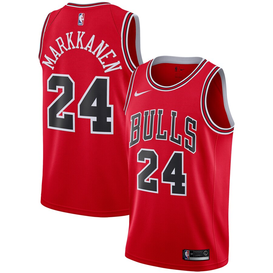 Lauri Markkanen Chicago Bulls Replica Swingman Basketball Jersey - Icon Edition - Red