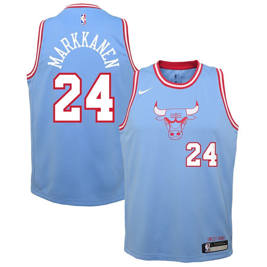 Lauri Markkanen Chicago Bulls Youth Swingman Basketball Jersey Blue - City Edition
